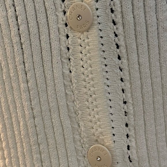 CHANEL Sweaters - Authentic Chanel Cream Buttoned Cardigan